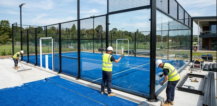 Construction de court de padel, Ain