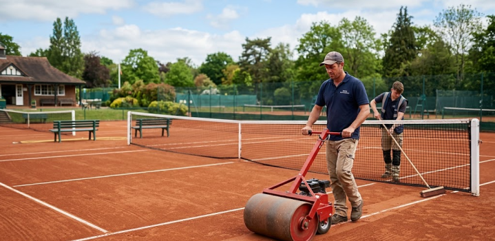 Entretien de court de tennis, Drôme