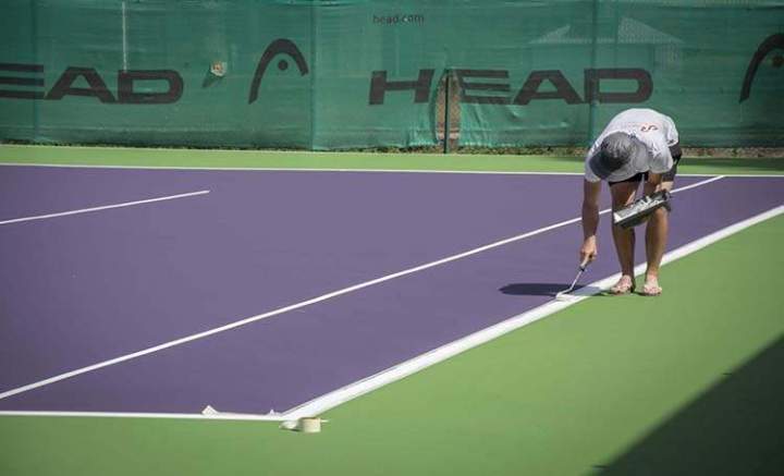 Traçage des lignes de courts de tennis en Auvergne Rhône-Alpes