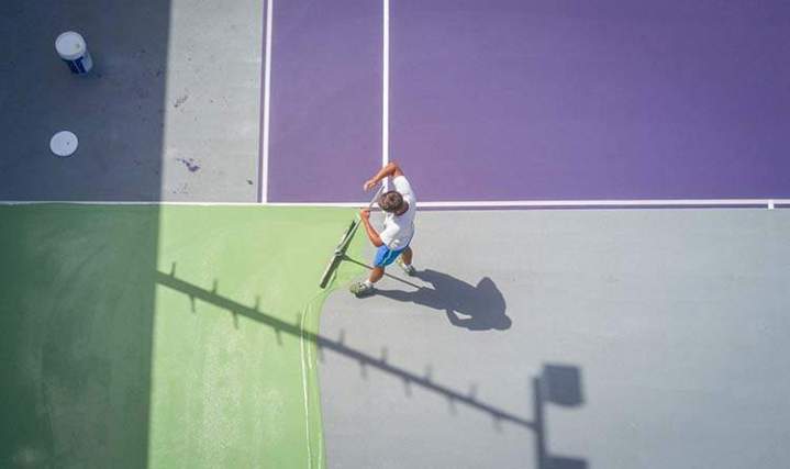 Peinture d'un terrain de tennis en Auvergne Rhône-Alpes